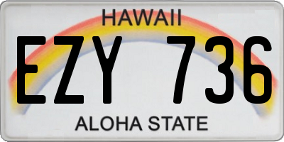 HI license plate EZY736