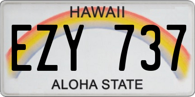 HI license plate EZY737
