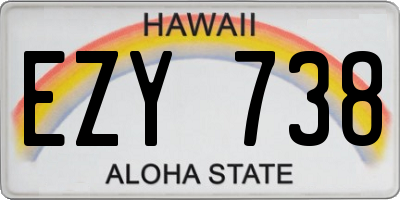 HI license plate EZY738