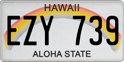 HI license plate EZY739