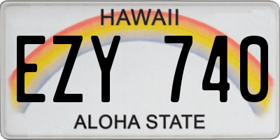HI license plate EZY740