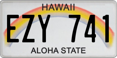 HI license plate EZY741
