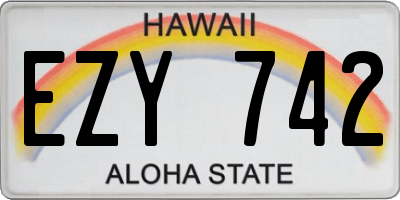 HI license plate EZY742