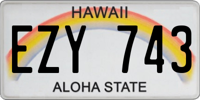 HI license plate EZY743