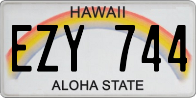 HI license plate EZY744