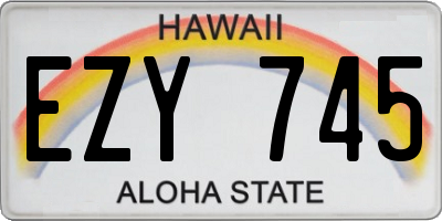 HI license plate EZY745