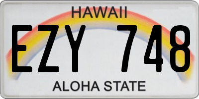 HI license plate EZY748