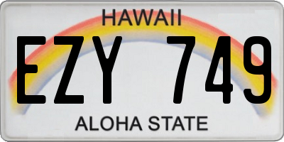HI license plate EZY749