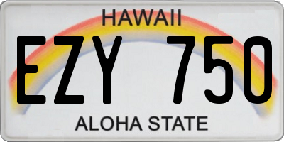 HI license plate EZY750