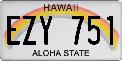 HI license plate EZY751