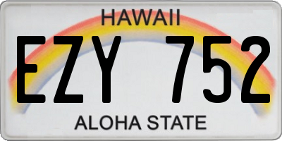 HI license plate EZY752