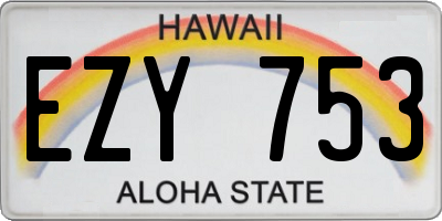 HI license plate EZY753