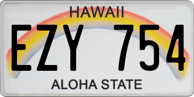 HI license plate EZY754