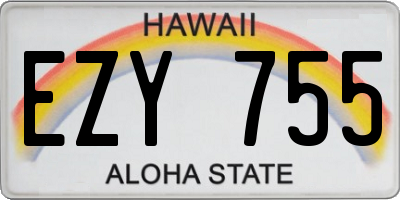 HI license plate EZY755