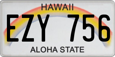 HI license plate EZY756