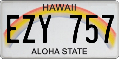HI license plate EZY757