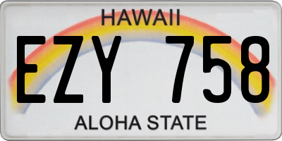 HI license plate EZY758