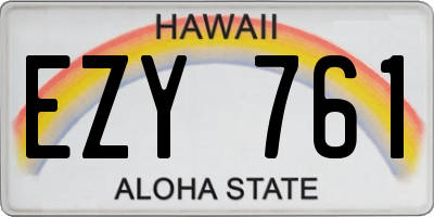 HI license plate EZY761