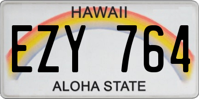 HI license plate EZY764
