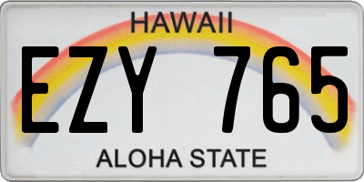 HI license plate EZY765