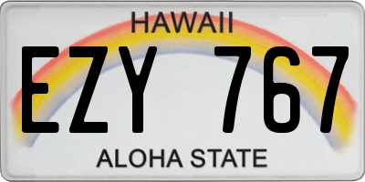 HI license plate EZY767