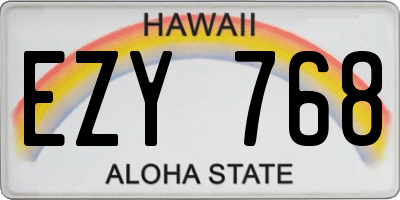 HI license plate EZY768