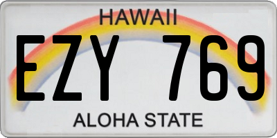 HI license plate EZY769
