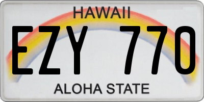 HI license plate EZY770