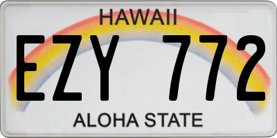 HI license plate EZY772