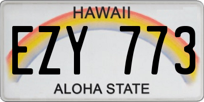 HI license plate EZY773