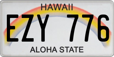 HI license plate EZY776