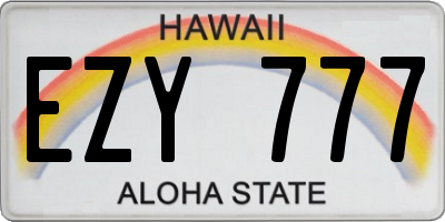 HI license plate EZY777
