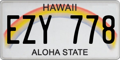 HI license plate EZY778