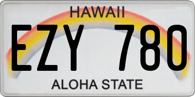 HI license plate EZY780