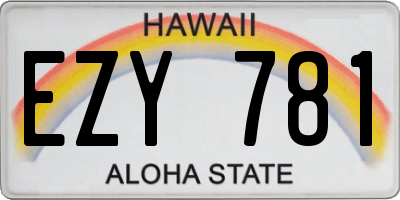 HI license plate EZY781