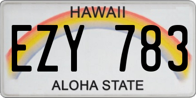 HI license plate EZY783