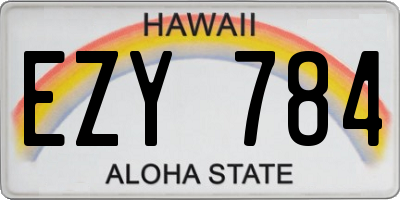 HI license plate EZY784