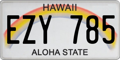 HI license plate EZY785