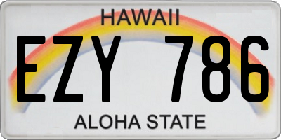 HI license plate EZY786