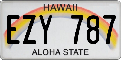 HI license plate EZY787