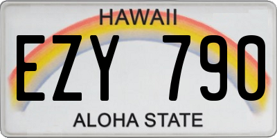HI license plate EZY790
