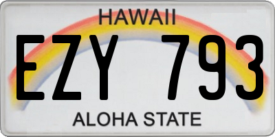 HI license plate EZY793