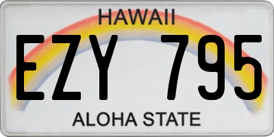 HI license plate EZY795