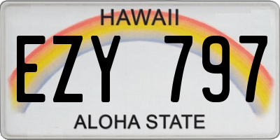 HI license plate EZY797