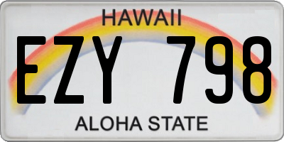 HI license plate EZY798