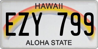 HI license plate EZY799