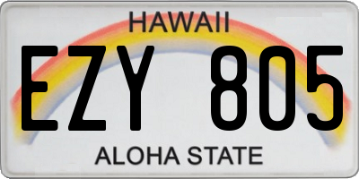 HI license plate EZY805