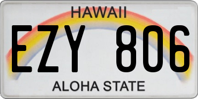 HI license plate EZY806