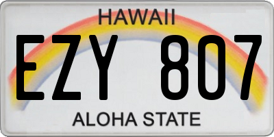 HI license plate EZY807