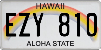 HI license plate EZY810